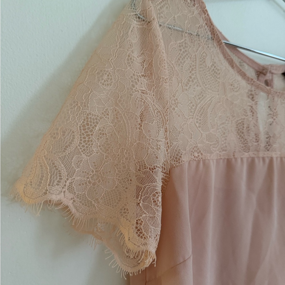 Lipsy Blush Lace Blouse - Picture 2 of 4